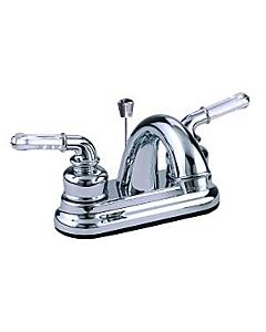 Bathroom Faucet 2 Lever Handle Non Metal Chrome Plated Finish 