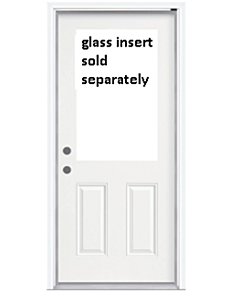 Steel door 36" Right Inswing Vinyl Clad, 6-5/8 Frame with 23X37cutout