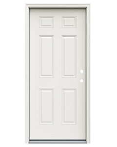 Steel door 32" Left Inswing Vinyl Clad, 6-5/8 Frame, 6 Panel
