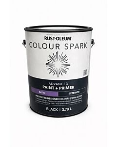 Rust-Oleum Colour Spark Exterior Paint + Primer – Black (Satin) 3.78L