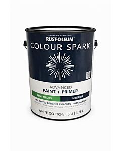 Rust-Oleum Colour Spark Interior Paint + Primer – White Cotton (Semi-gloss) 3.78L
