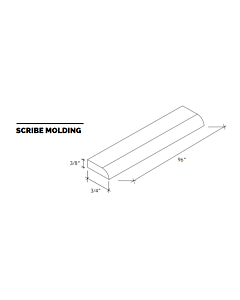 Scribe Moulding - White Shaker - 3/4"W x 96"L x 3/8"D