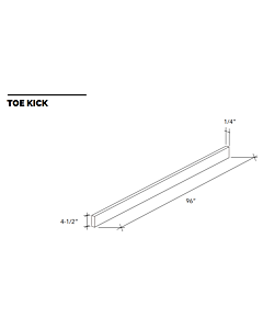 Toe Kick - White Shaker - 96"W x 4.5"H x 1/8"D