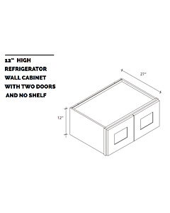 36" Wall Cabinet - White Shaker - 36"W x 12"H x 27"D