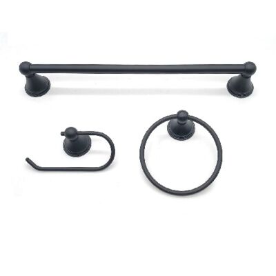 3PC Venus Bathroom Hardware Set Wall Mount Black