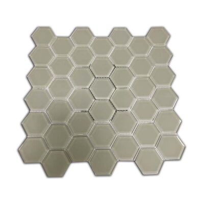 2 X 2 Hexagon Riva Grey Gloss Mosaic