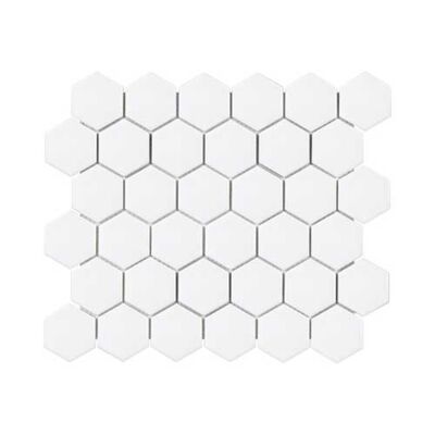 2" Soho White Matte Hex Mosaic