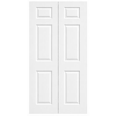36" Colonial 6-Panel Textured Bifold Door – Primed White