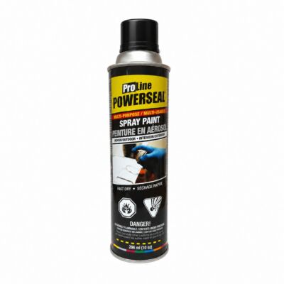 Powerseal ProLine Lacquer Spray Paint – Semi-Gloss Black – 296 mL (10 oz.)