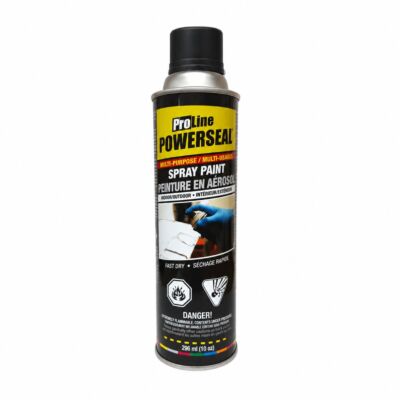 Powerseal ProLine Lacquer Spray Paint – Flat Black – 296 mL (10 oz.)