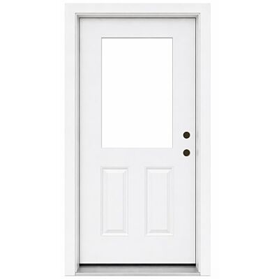 MDW 36" x 80" Steel Exterior Door – Left Hand Inswing – 6 5/8" Composite Frame – 23" x 37" Cut-Out