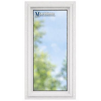 Maritime Door & Window 24" x 48" White Casement Vinyl Window - Left Hinge (Outside View)