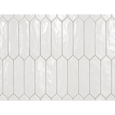 Roca Picket White Gloss Ceramic Wall Tile – 3" x 12"